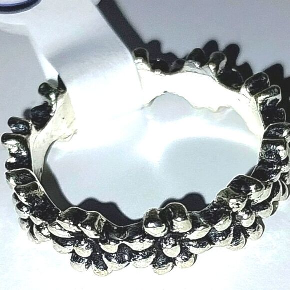 Vintage floral silver tone ring size 5 - Picture 1 of 6